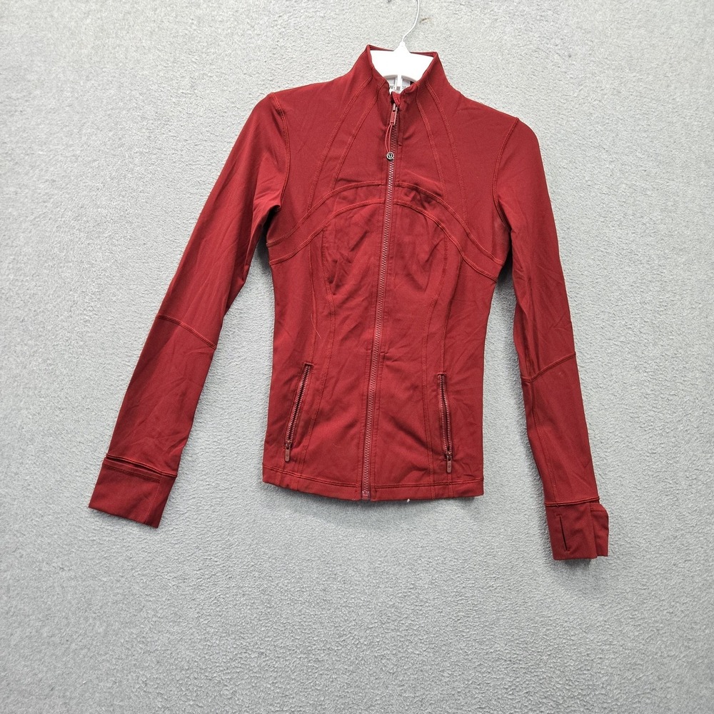 Lululemon Women Activewear Jacket 4 Red Define Full-On Luxtreme Nylon Blend
